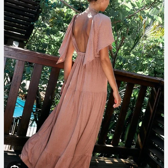 Free People XL Beach LaLa Maxi Dress In Antique Oak - Picture 3 of 6